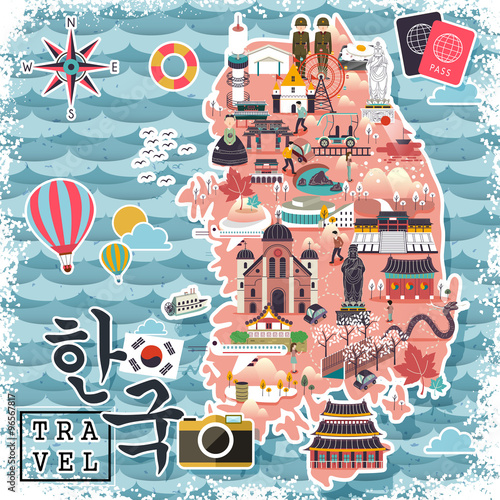 South Korea travel map