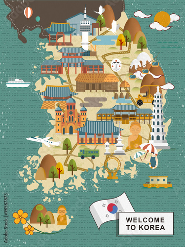 South Korea travel map