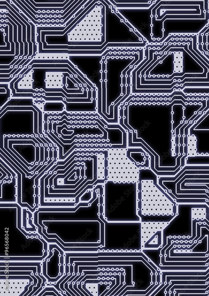 Artificial cyber circuit illustration