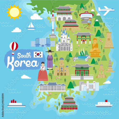 South Korea travel map