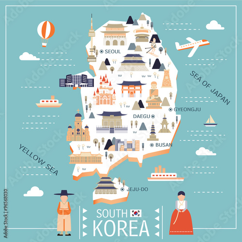 South Korea travel map