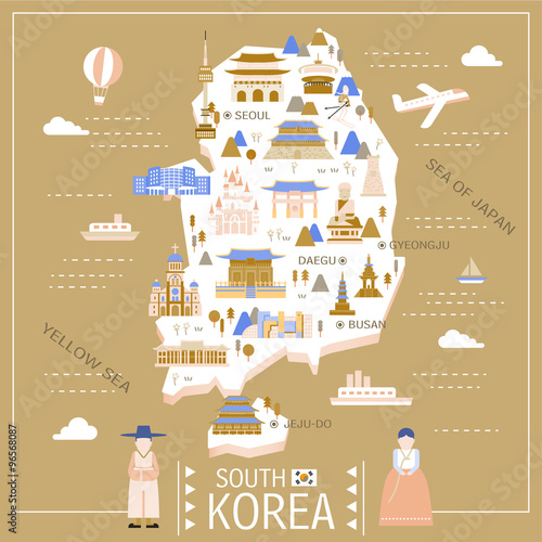 South Korea travel map