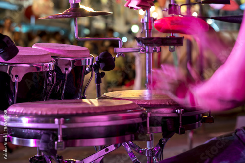 Hands on percussion, Street music background photo
