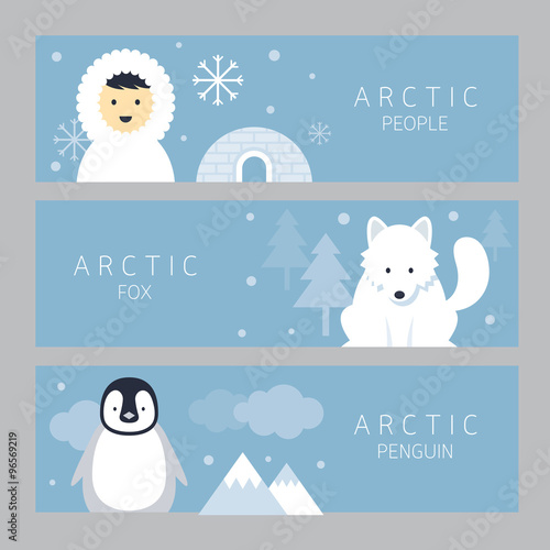 Arctic Banner, People, Fox and Penguin, Winter, Nature Travel and Wildlife
