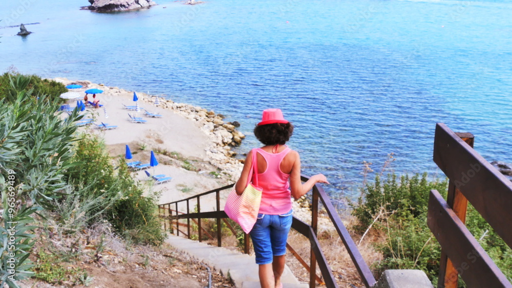 beautiful woman enjoying a vacation at the seaside beautiful woman enjoying a vacation at the seaside