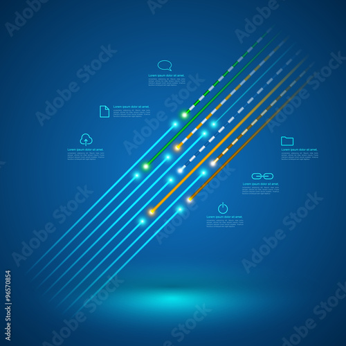 Abstract line connect concept with icons.
