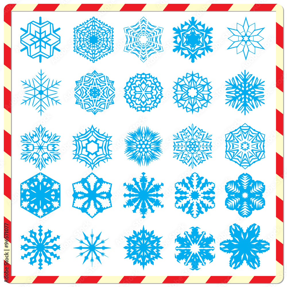 Snowflake silhouettes set Snowflake silhouettes set