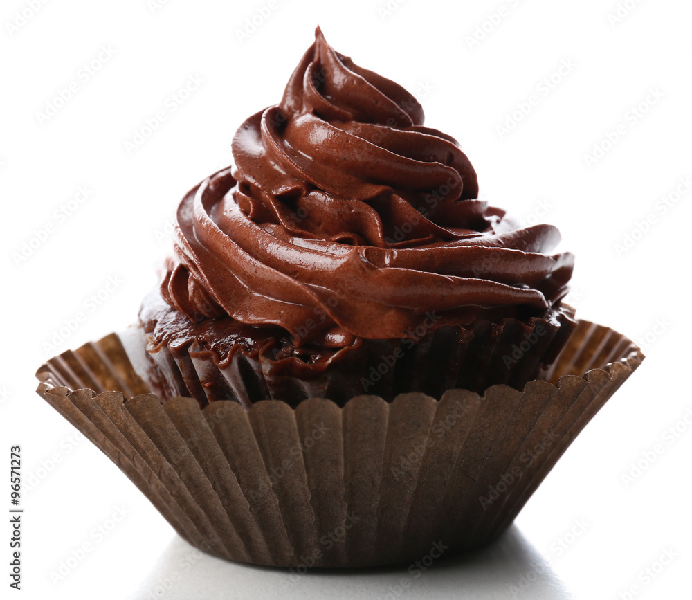 Chocolate cupcake isolated on white Chocolate cupcake isolated on white