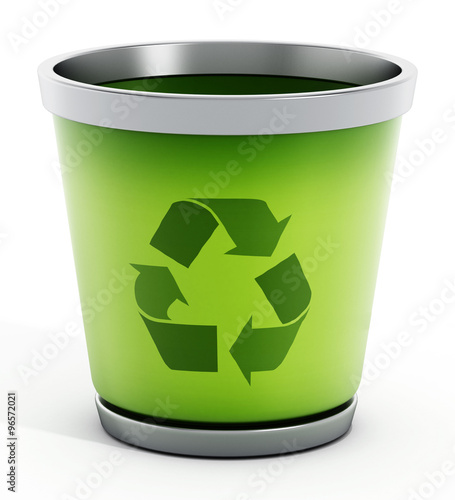 Recycle bin isolated on white background
