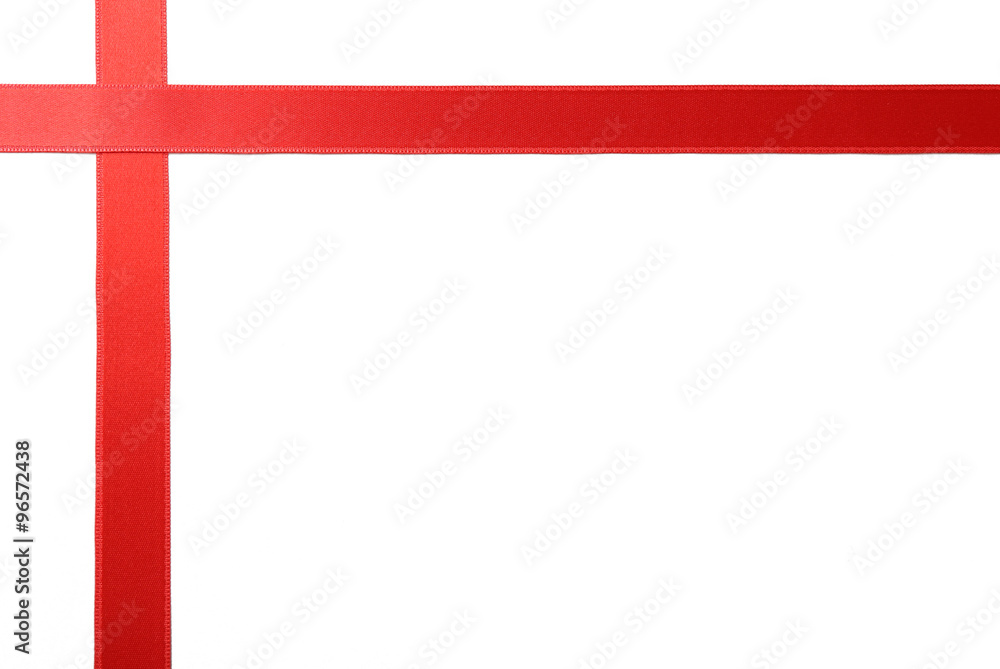 two red ribbons, isolated on white two red ribbons, isolated on white