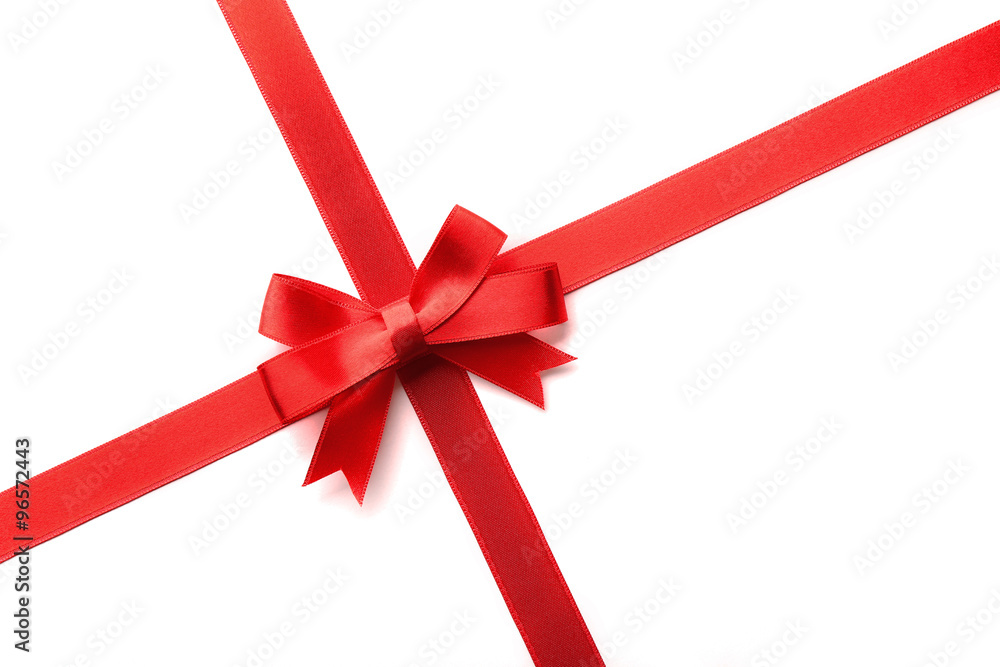 red bow and ribbons, isolated on white red bow and ribbons, isolated on white