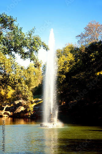 Fountain on the lake in the National Park