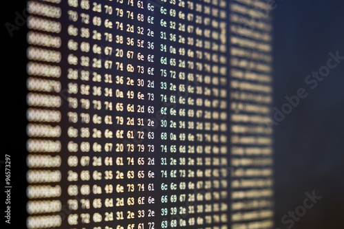 Photography hex code on lcd display