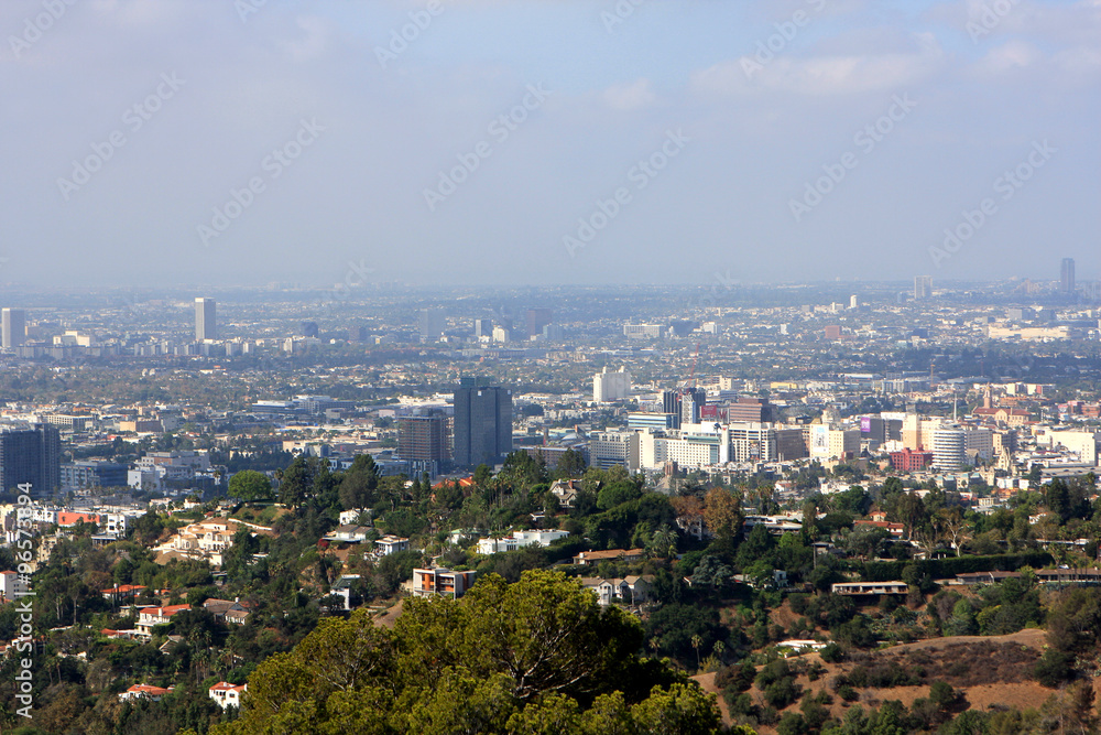 View of Los Angeles from the hill, USA View of Los Angeles from the hill, USA