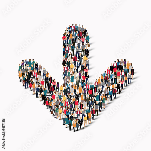 crowd people  shape  arrow direction