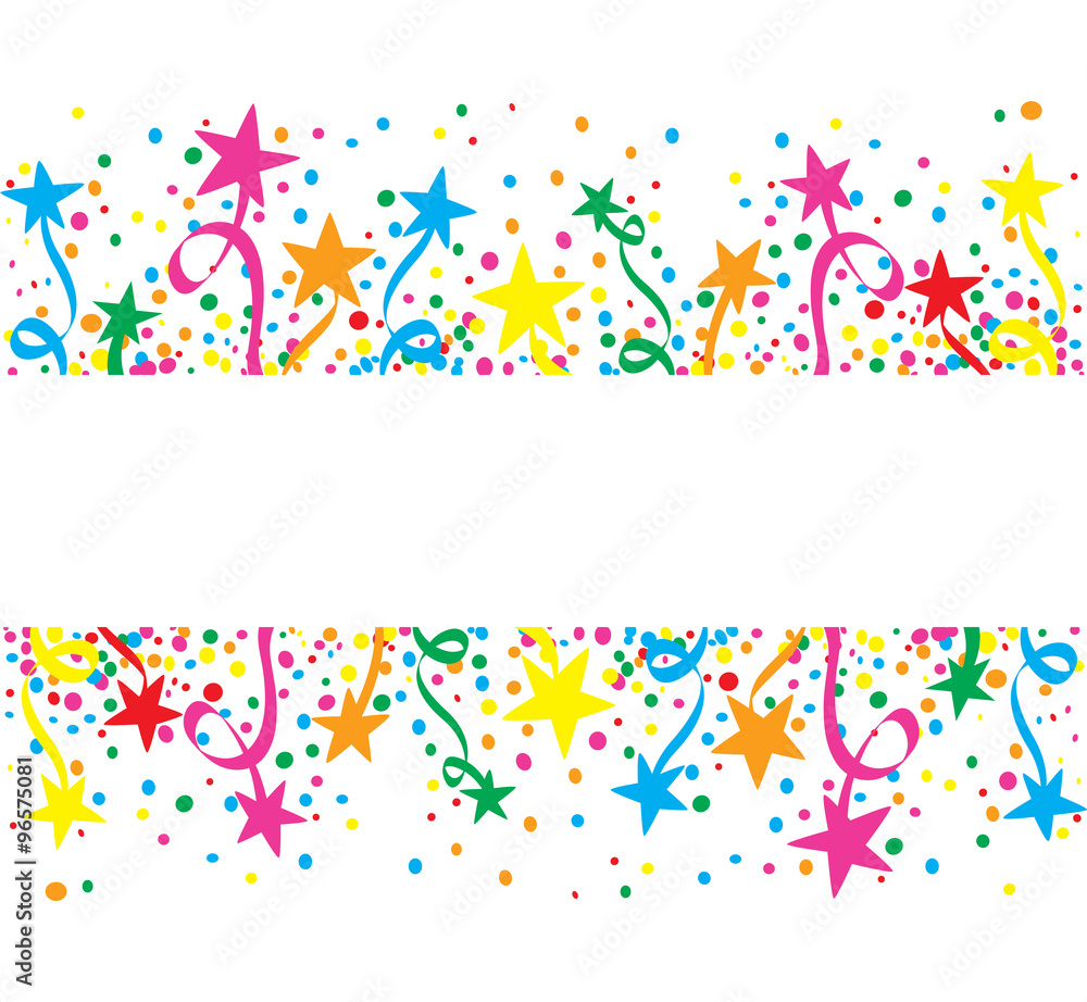 Colorful Birthday Party Streamers, Confetti Vector by 123freevectors on  DeviantArt