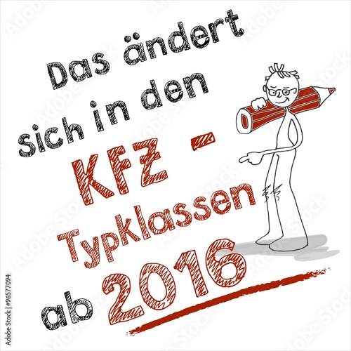 Strichmännchen informiert mit Stift - Das ändert sich bei der KFZ-Versicherung KFZ-Haftpflichtversicherung