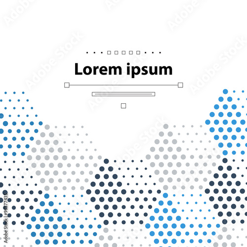 template with close-up gray and blue dotted cubical pattern