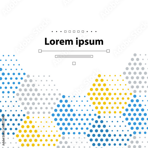 blue-yellow template with dotted cubical pattern