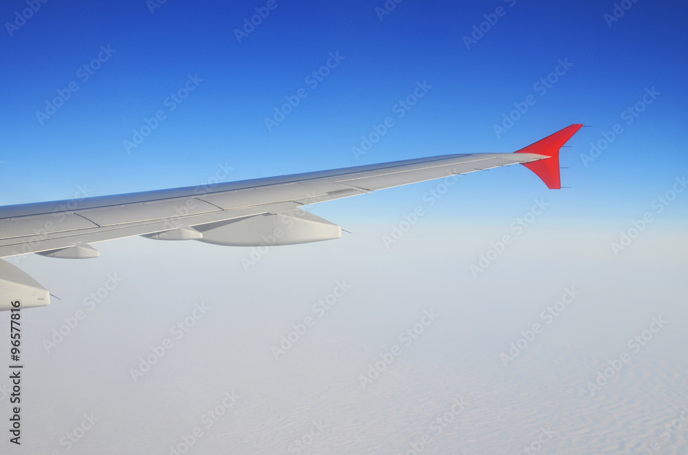 plane wing against the sky plane wing against the sky