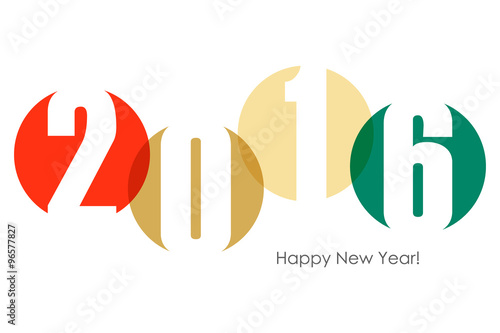 Happy new year 2016 text design. Vector illustration.