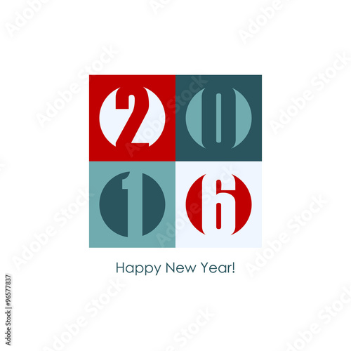 Happy new year 2016 text design. Vector illustration.