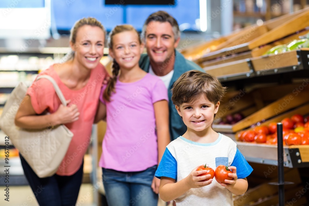 Young family doing some shopping