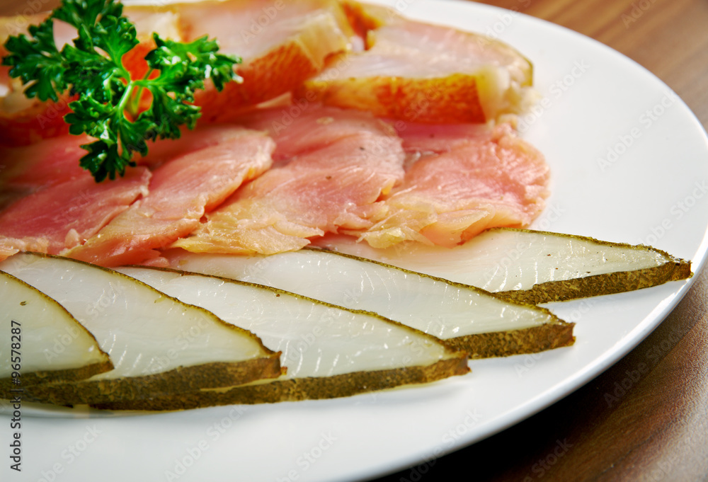 Seafood arrangement.salmon,halibut Seafood arrangement.salmon,halibut