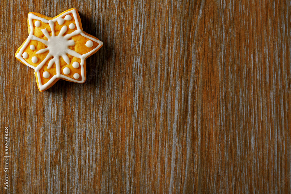Christmas cookie on wooden table Christmas cookie on wooden table