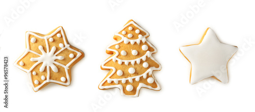 Christmas cookies, isolated on white