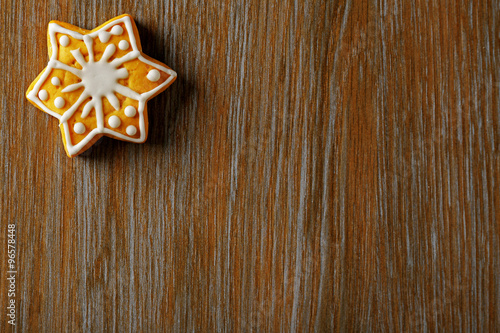 Christmas cookie on wooden table
