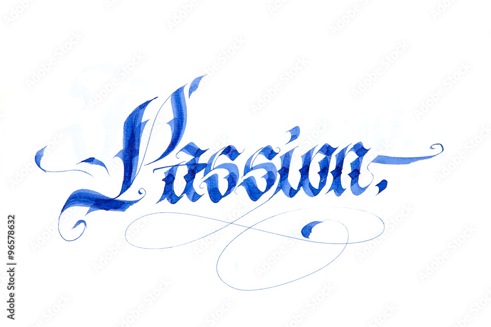 Fototapeta premium Modern gothic flat calligraphy. Passion.
