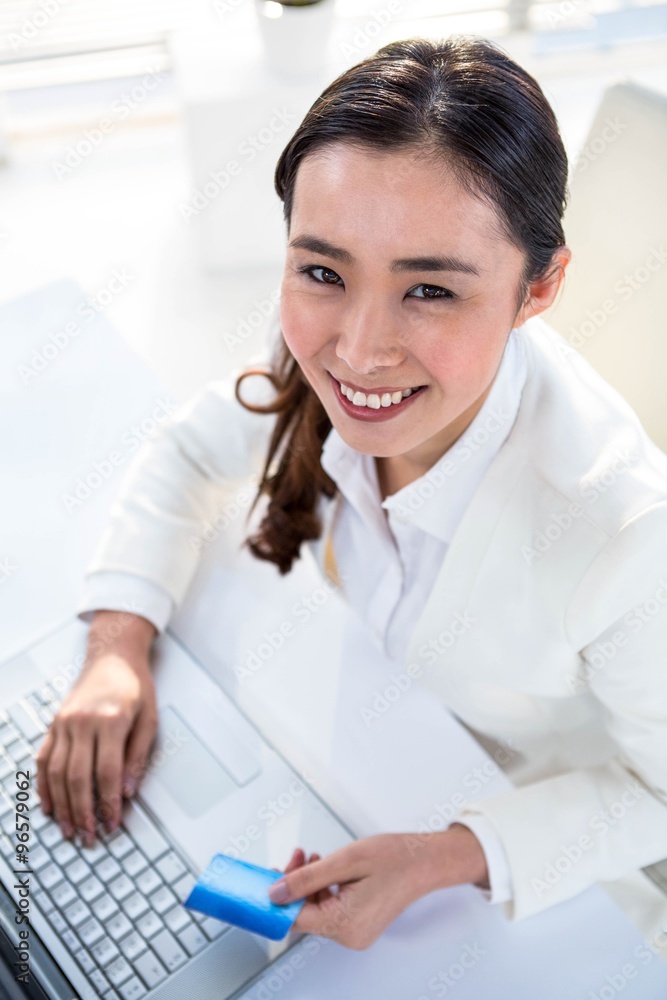 Business woman relaxing at her desk