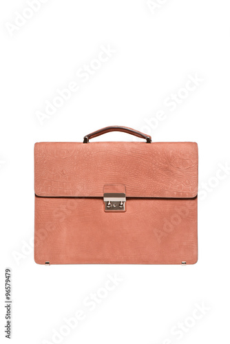 brown men briefcase isolated over white