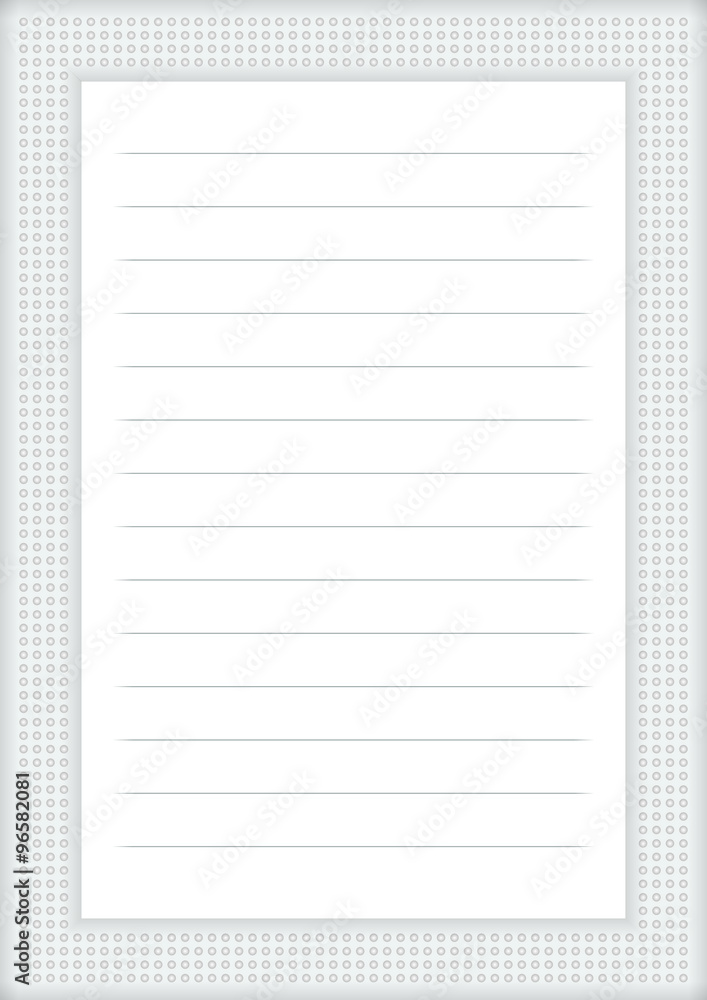 A page of notepad with decorative frame A page of notepad with decorative frame