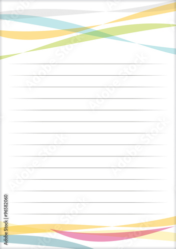 A page of notepad with decorative frame