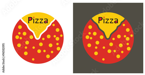 Gastronomy concept, template with abstract pizza sign