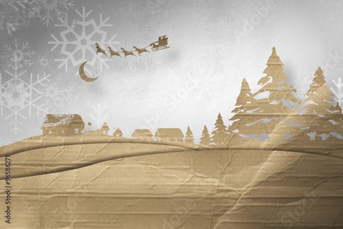 Composite image of christmas scene silhouette