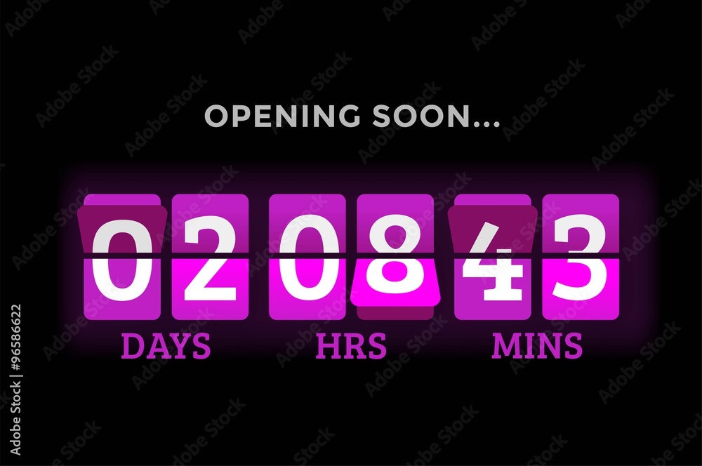 Countdown clock digits board panels timer