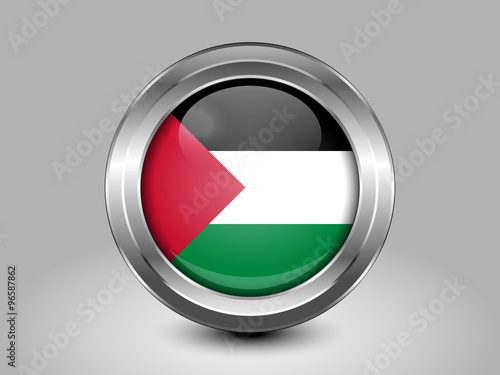Free Download Flag of Palestine. Metal Round Icon - GFXLoad