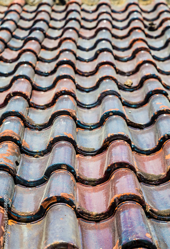 Rows of Old Roof Tiles