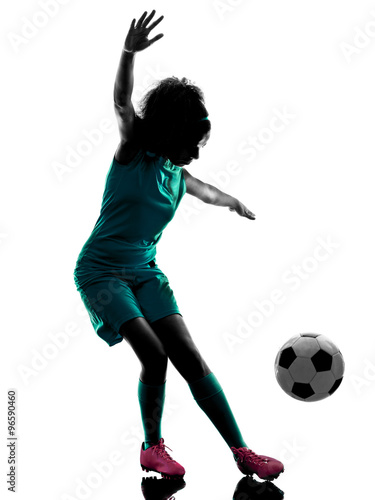 teenager girl child player isolated silhouette