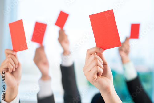 Photos Showing red cards