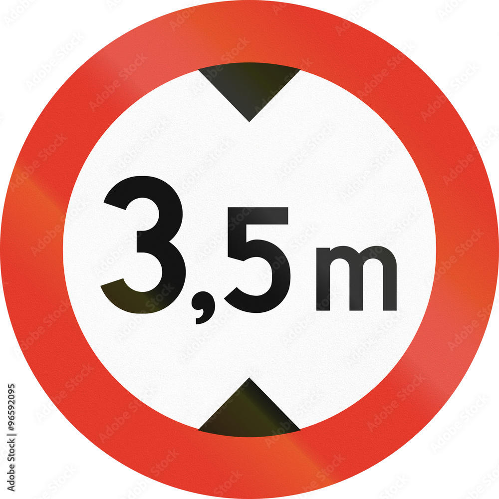 Norwegian regulatory road sign - No vehicles over 3.5 meters in height Norwegian regulatory road sign - No vehicles over 3.5 meters in height