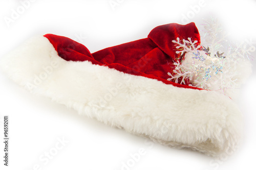 Christmas santa hat isolated on white background.