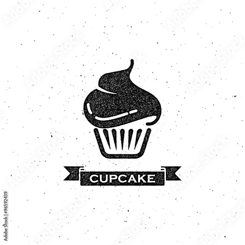 cupcake and vintage ribbon