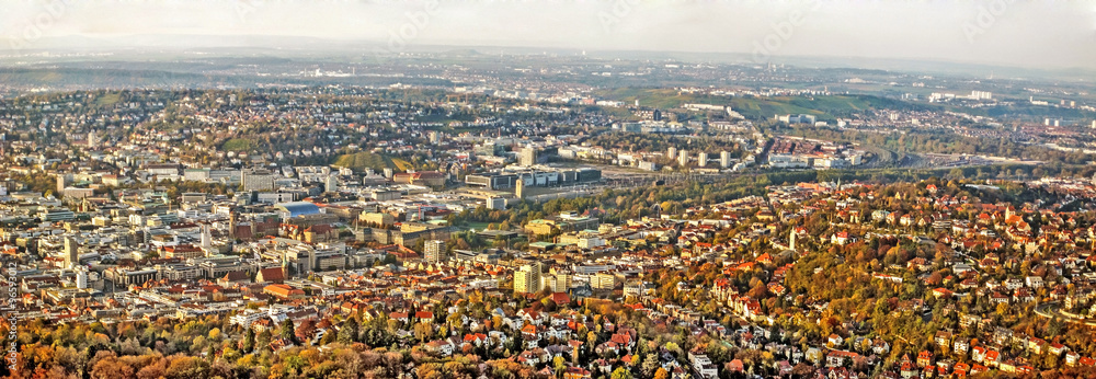 Stuttgart panorama - before construction site Stuttgart 21