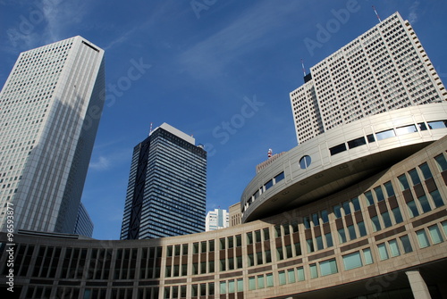 Tokyo Metropolitan Government, Shinjuku District, Square and contemporary architecture