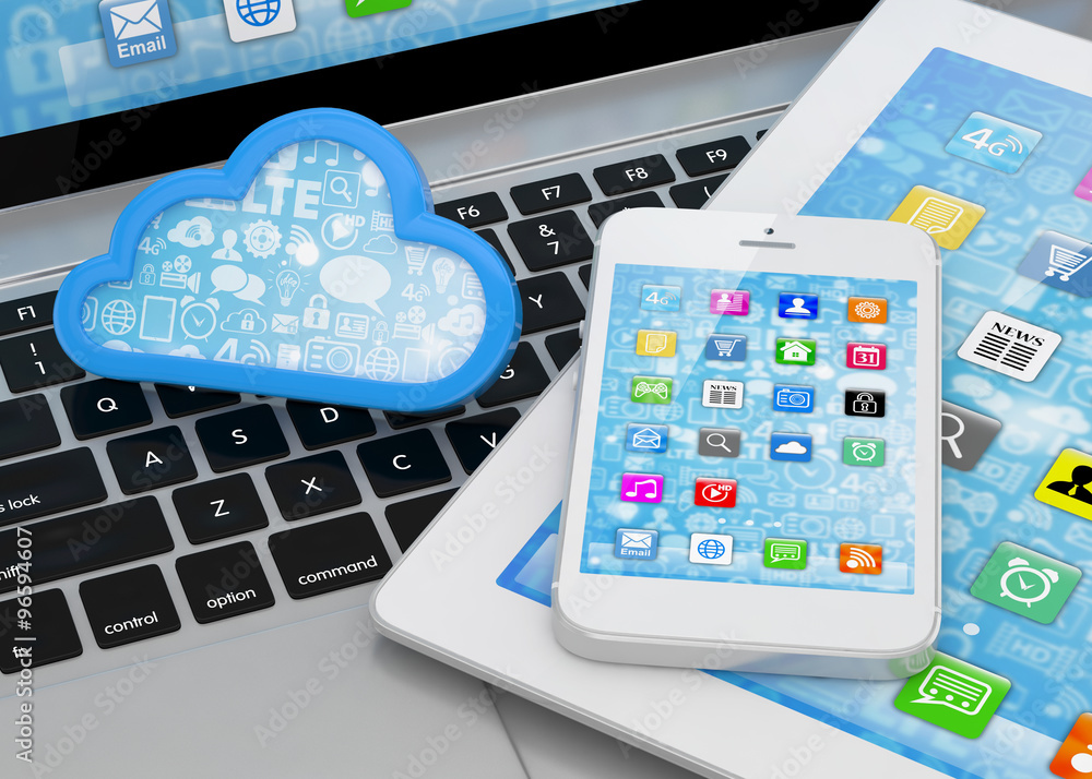 laptop, tablet pc, smart phone and cloud laptop, tablet pc, smart phone and cloud
