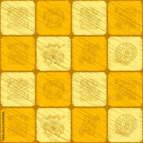 Seamless background with Celtic art and ethnic ornaments for your design